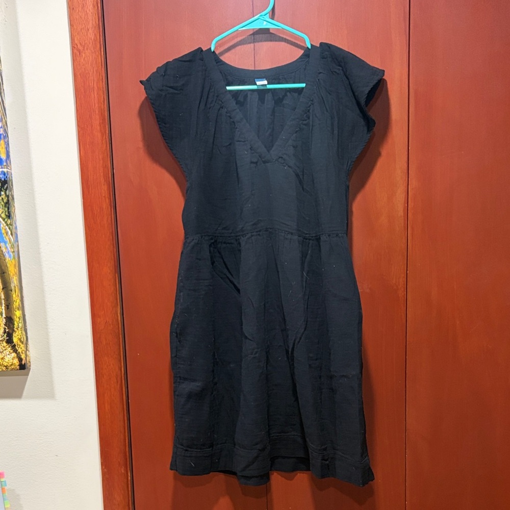 Old Navy Black Cotton Dress with Pockets